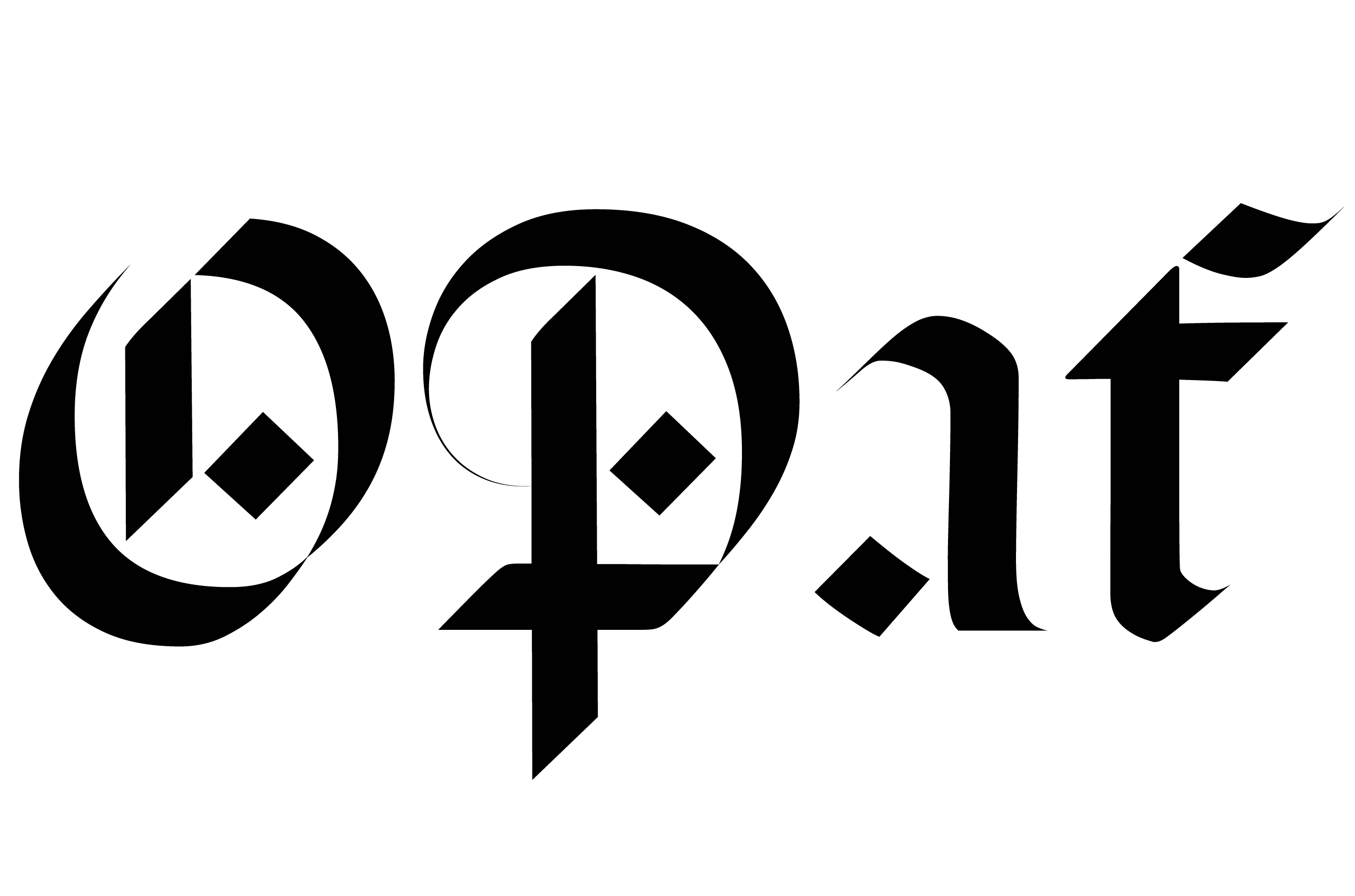 OPaf logo, stylized in blackletter